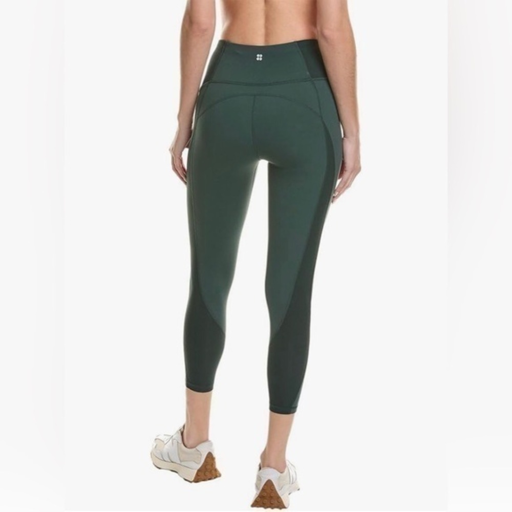Sweaty Betty Green Super Soft High Waist Flow Ribbed 7/8 Yoga Workout Leggings 4